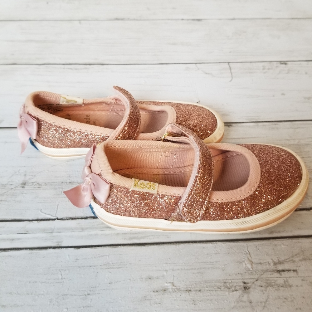 Keds X Kate Spade New York Sloane Mary Jane Rose Gold Pink Glitter Sneakers